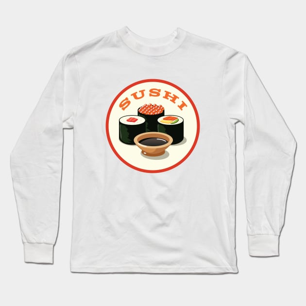 Cute kawaii sushi, sushi lovers Long Sleeve T-Shirt by Islanr